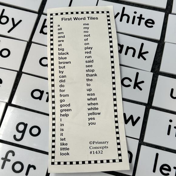Primary Concepts First Word Tiles 52pc Sight Words Early Learning Set - Picture 6 of 9
